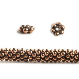 3mm Copper Daisy Spacer 8 inch 78 pieces