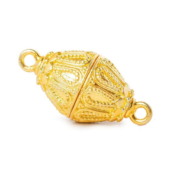 15 x 30 mm 22kt 金メッキ銅製磁気留め金 ミリグレイン バイコーン 1 