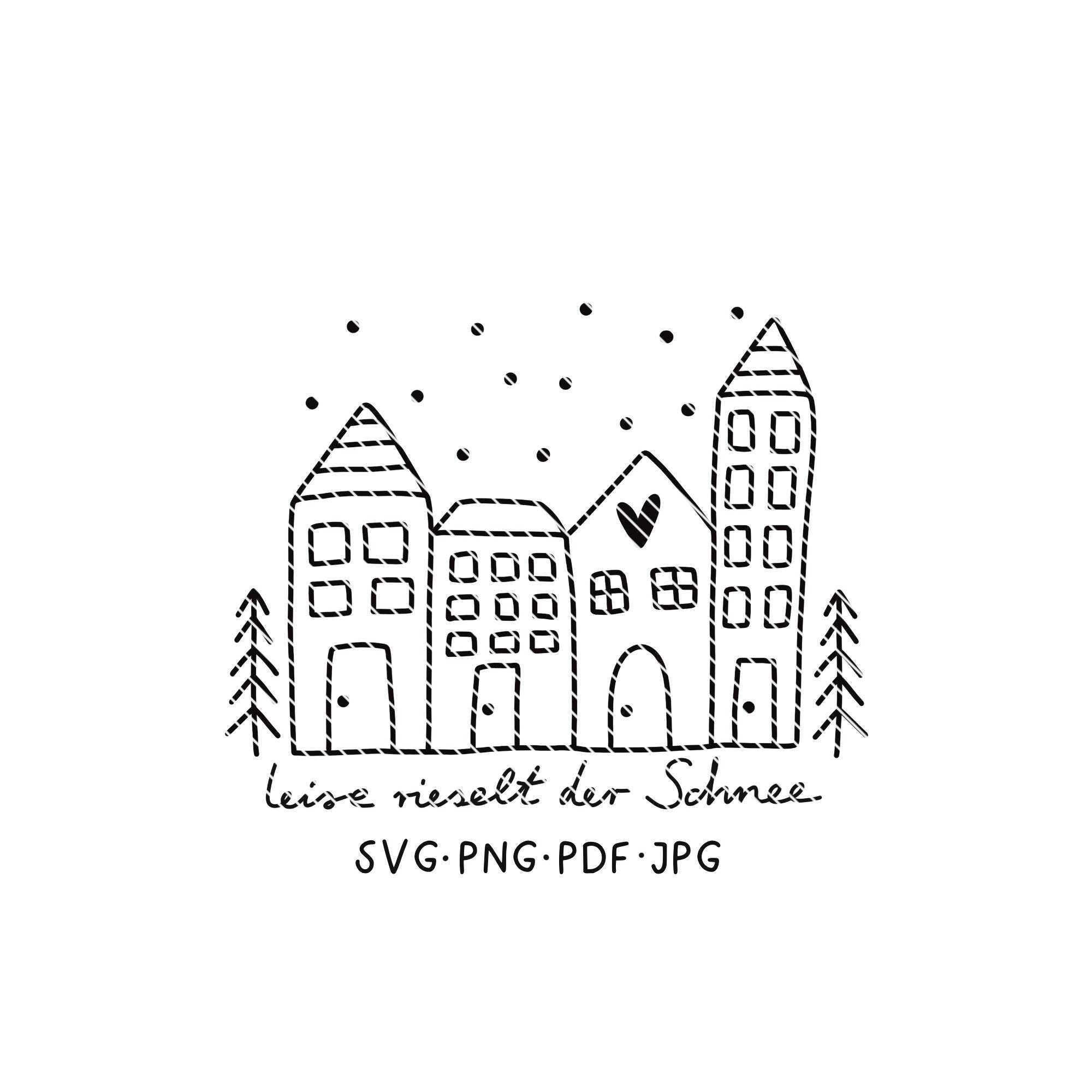 Häuser SVG, Weihnachten SVG, Häuser Plotterdatei, Weihnachts SVG