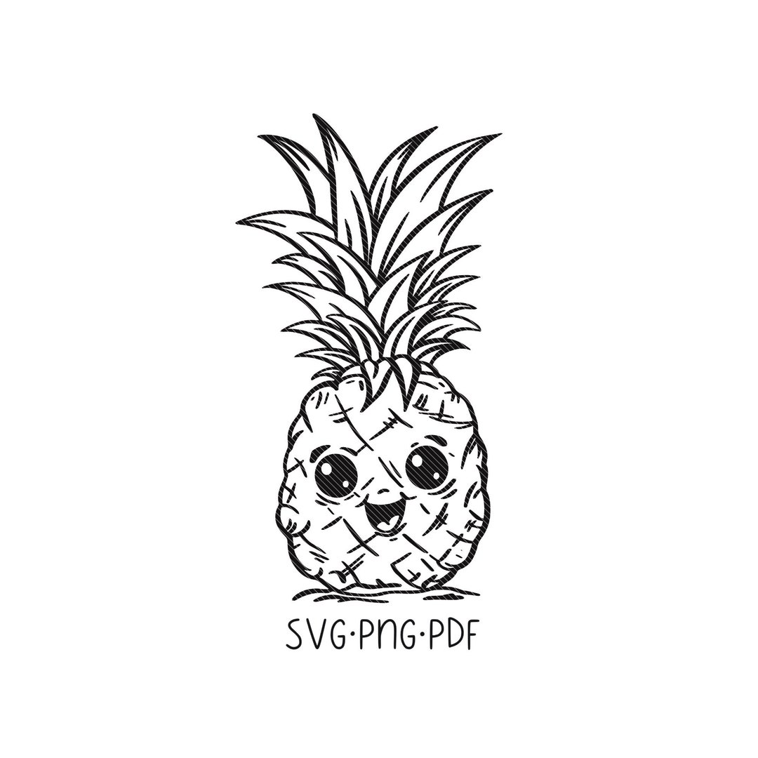 Ananas Svg Ananas PNG Plotterdatei Süße Annanas Plotten Etsy