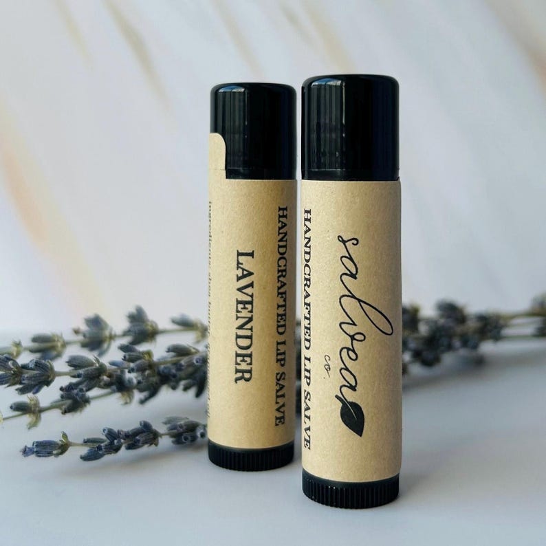 2 Pack Lip Salve - Natural Clean Lip Balm Handcrafted Clean Skincare Gifts Partner Spouse Lip Care image 1