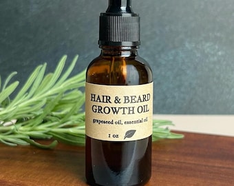 Hair & Beard Growth Oil – Rosemary, Peppermint, Lavender 1oz