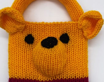 Pooh Bear Bag - Circular Knitting Machine  - PDF PATTERN