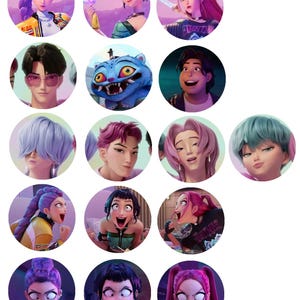 Può includere: Una collezione di ritratti di personaggi animati in cornici circolari. I personaggi hanno acconciature ed espressioni diverse, con una gamma di tonalità della pelle e stili di abbigliamento. Alcuni mangiano noodles, mentre altri tengono oggetti o posano.