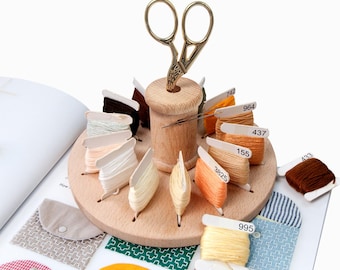 Garnspulenhalter aus Holz - Nähorganizer für den Schreibtisch