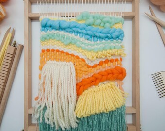 Holz-Webrahmen-Kit | Großer Rahmen-Webrahmen-Webrahmen für Handweberei, Fiber Art & Anfänger-Tapisserie-Projekte