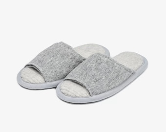 WOLLIES Amsterdam - 100% Merino wool slippers - Grey - Size 41