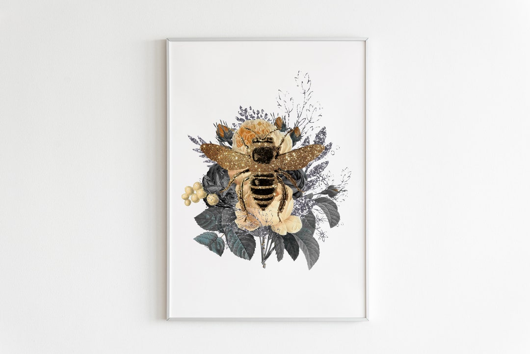 Gold Bee Wall Art Posters Digital Prints Wall Art Posters Minimal Gold