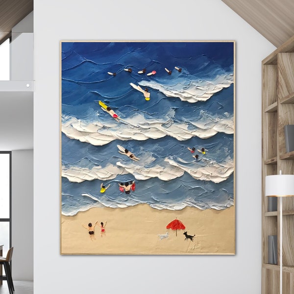 Vertical Beach Painting Etsy