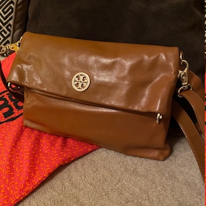 Beautiful Authentic Tory Burch Crossbody Brown Bag - Etsy