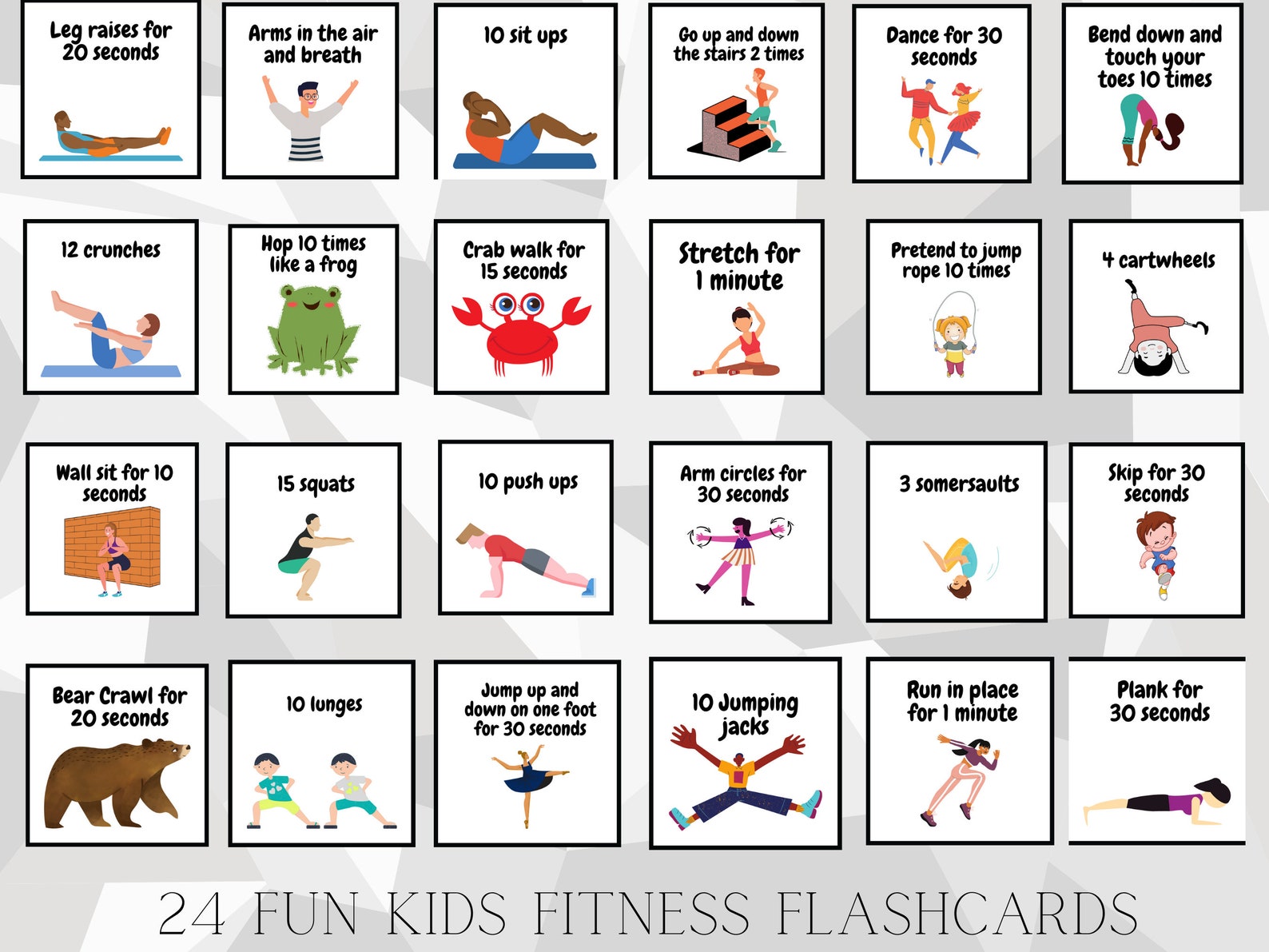 Kids Exercise Cards I Yoga for - Il 1588xN.3637410695 Nyjc