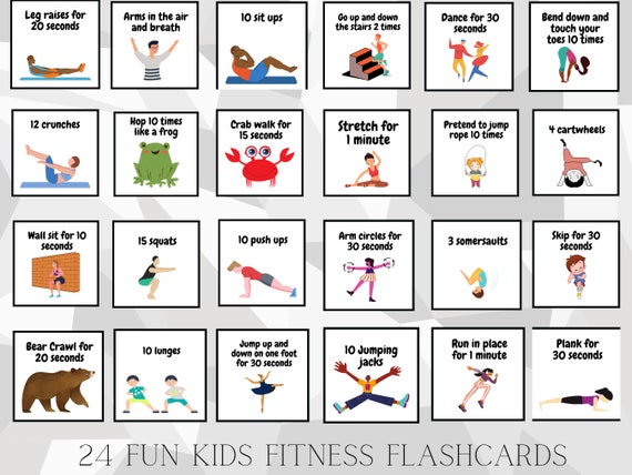 Covelico Kids Workout Equipment - Fun Exercise Cards to Play Kids Exercise  Games, Kids Exercise Equipment & Physical Education Equipment - PE Cards 