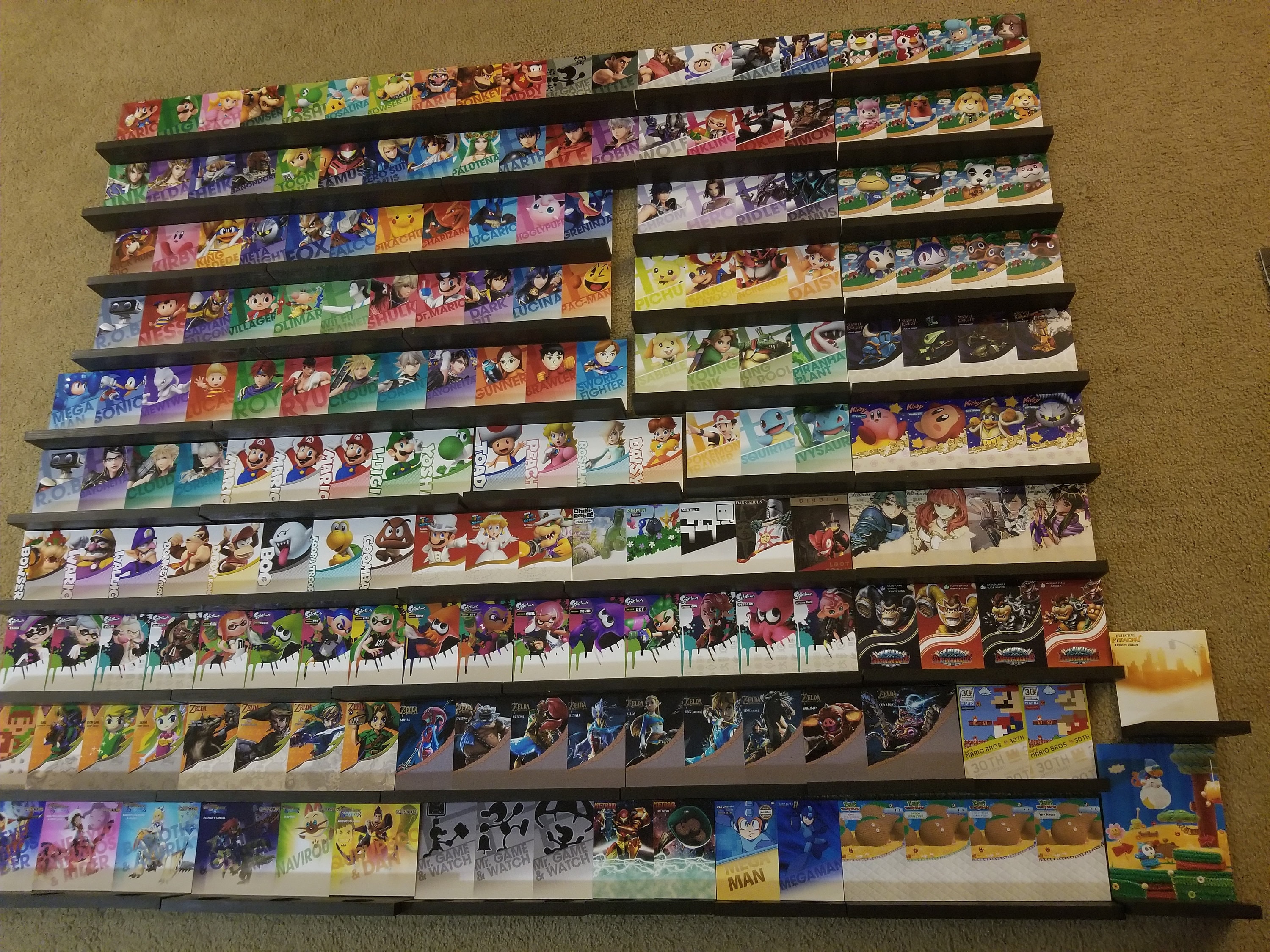 Complete Nintendo Amiibo Shelves Wall Display Display All Your Amiibo