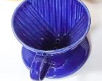 ハンドメイドの陶器製ドリップコーヒードリッパー：手描きの花柄