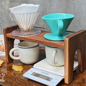 Black Walnut V60 Pour Over Coffee Stand - Foldable Double Drip