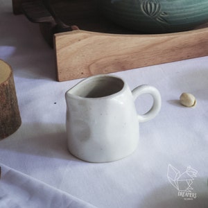 Handmade ceramic milk jug, handmade honey pot, handmade porcelain jug, handmade milk jug, white milk jug, honey jug, seasoning jug honey jar