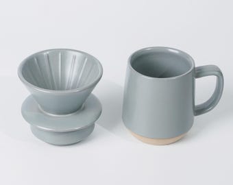 手作りの陶器製コーヒードリッパーセット：モダンなドリップコーヒー