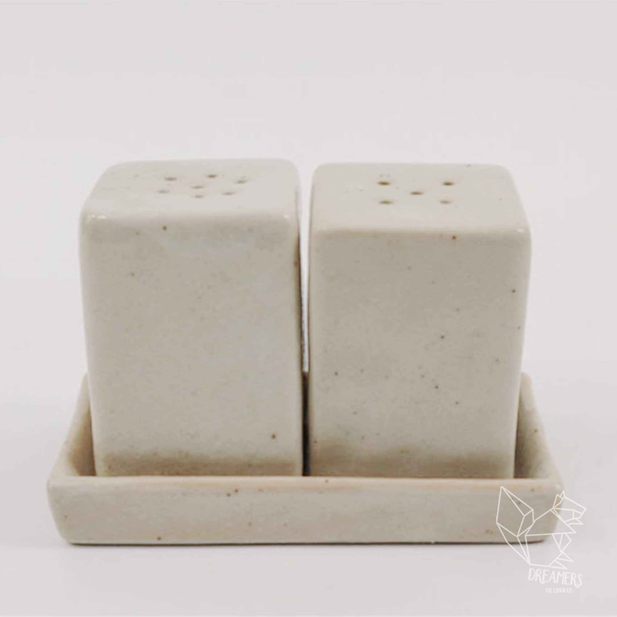 Berard Salt Keeper - Contenitore Per Sale In Cemento Bianco Con Coperchio In Legno Di Olivo, Design Elegante, 15x10 Cm, Manutenzione Con Cera - 4