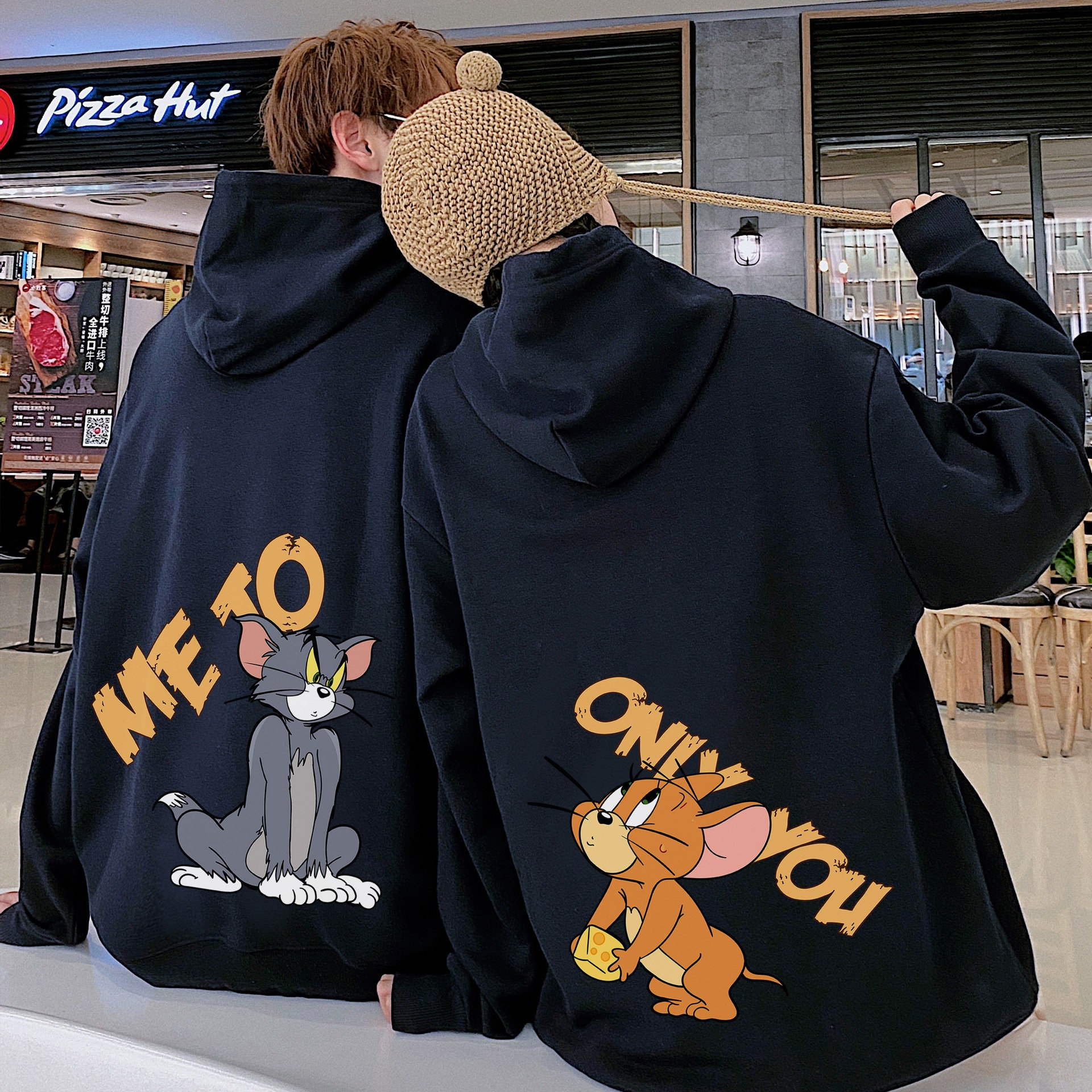 Discover Sudadera con Capucha Parejas Sólo Tú Yo TambiénTom y Jerry Lindo Divertido Vintage Unisex