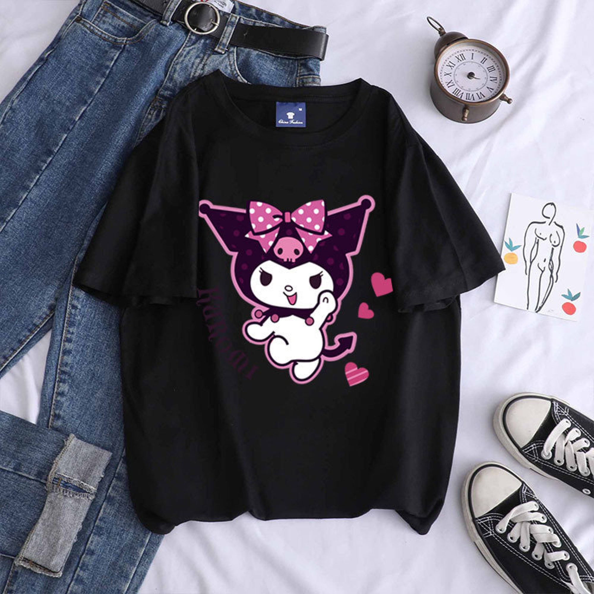 Cute Cartoon Kuromi T Shirt, Anime Shirt