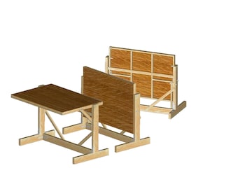 DIY Wooden Folding Desk Plans -005