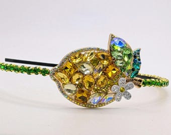 Lemon Rhinestone Headband