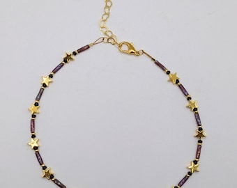 Amethyst-Stern-Fußkettchen