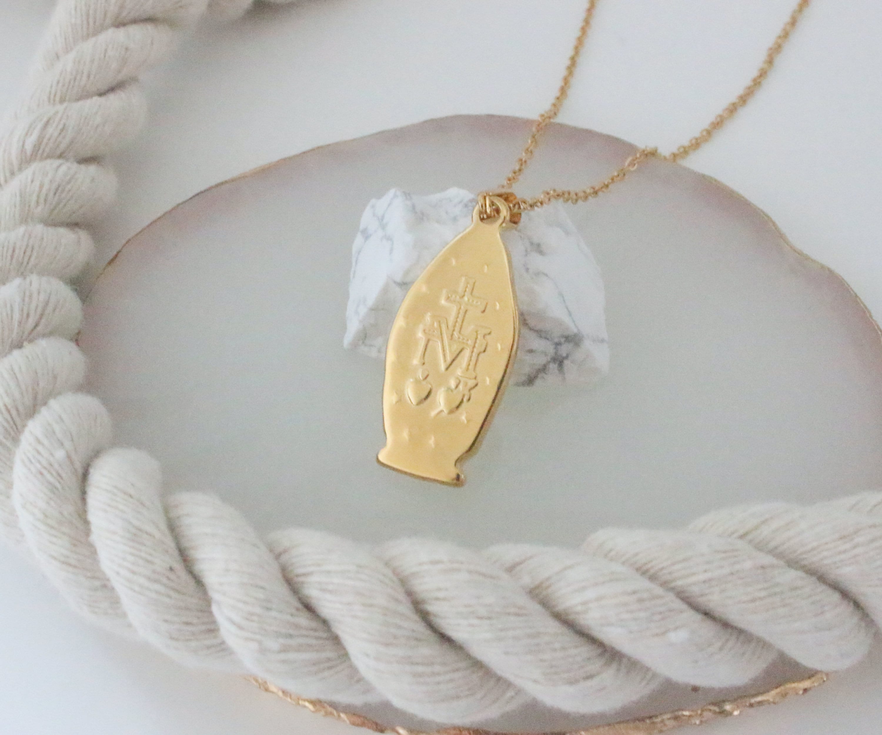 Collana con ciondolo Guadalupe vergine maria placcata oro