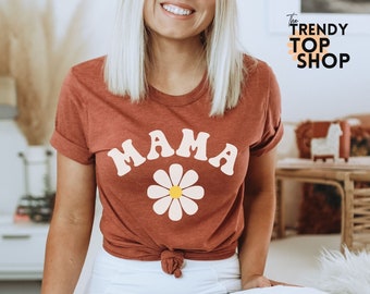 Daisy mama shirt flower mama tshirt retro mama shirt retro daisy mama tee mothers day gifts for mom trendy mama shirt with daisy mom t-shirt