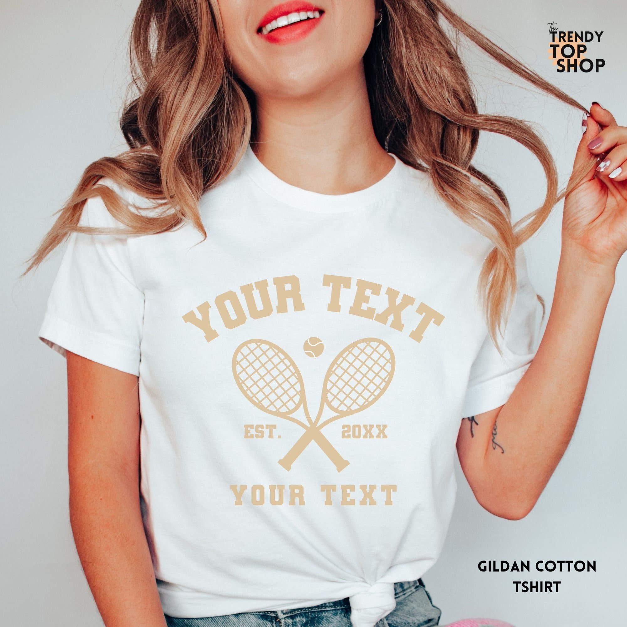 Custom Tennis Team Shirts in White Variety of Styles Personalized Team