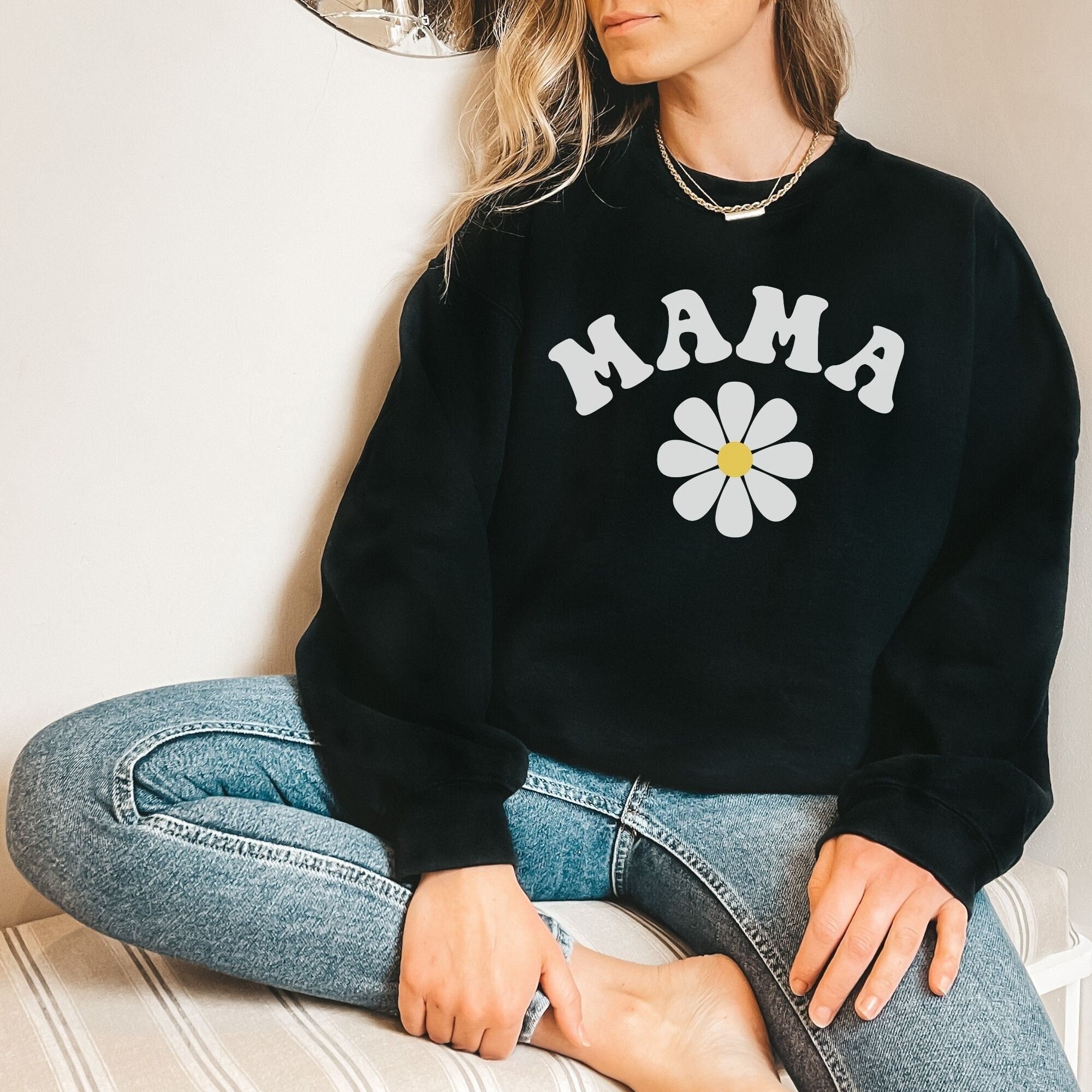 TheTrendyTopShop Retro Mama Sweatshirt Trendy Mama Crewneck Daisy Mama Crew Neck Mama Crewneck Sweatshirt Oversized Sweatshirt Daisy Mama Shirt Mama Tshirt