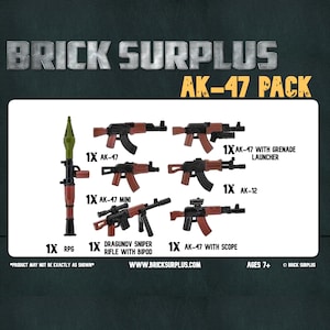 AK-47 Pack (9 piece) - miniature figure compatible - WWII, SWAT, Military, Army, Navy Seal Special Forces