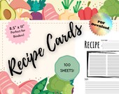100 Printable Recipe Cards (PDF Download) - Perfect size for Binders!