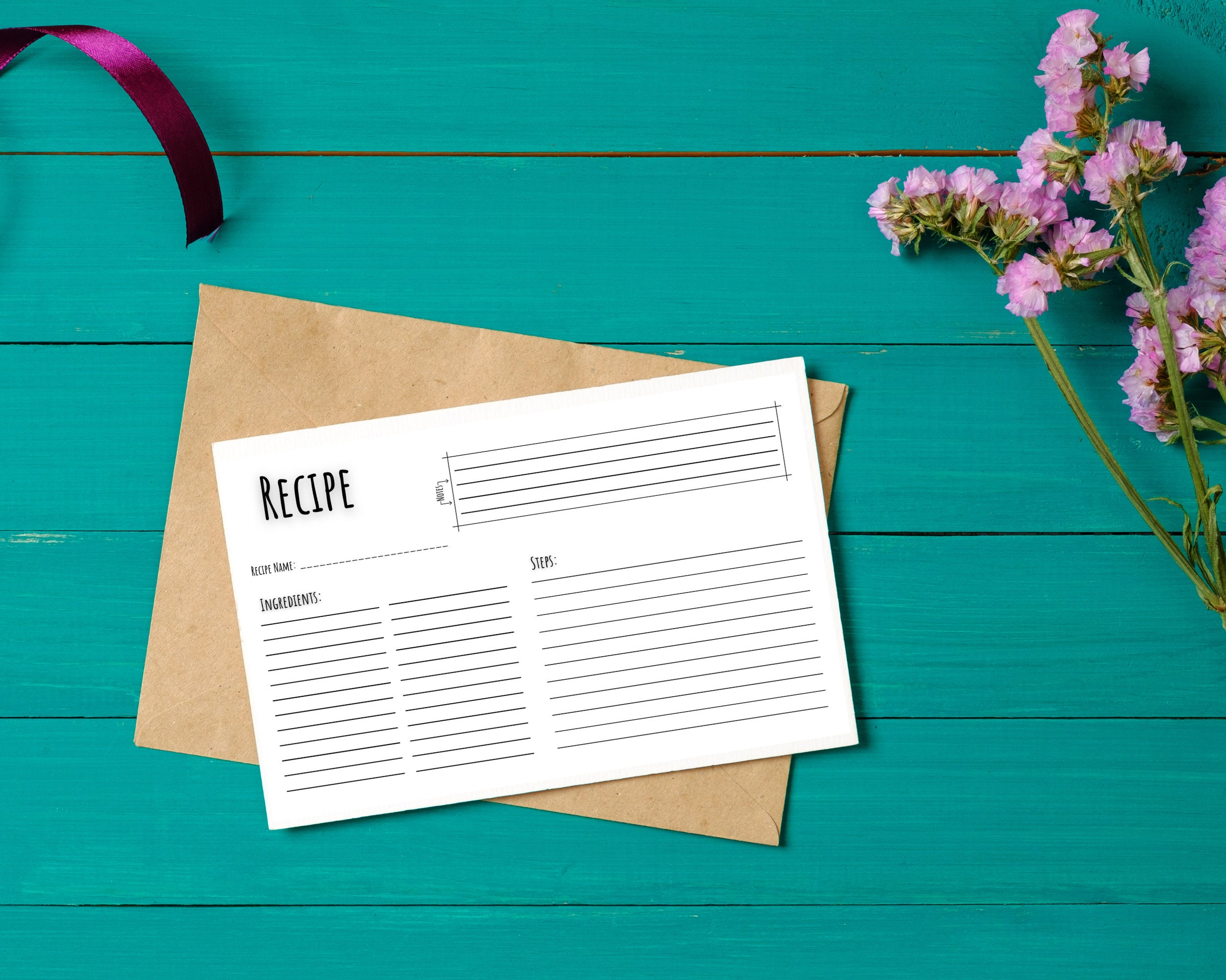 Printable Recipe Cards | Index Sizes | 3x5 4x6 5x8 | PDF Download - Etsy