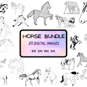 Paard 20 Digitale Afbeelding Bundel svg dxf eps png