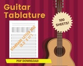 Blank Guitar Tabs 100 Sheets (PDF Download)