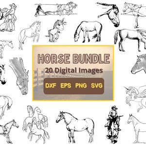 Horse 20 Digital Image Bundle svg dxf eps png