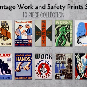 Set of 10 Vintage 1930s 1940s Works Progress Poster Prints 10 Piece Collection Hi-Res 300 dpi Instant Download Digital Wall Art