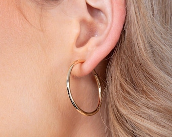 Gold/Silver 18K Plated Clip-On Hoops Fashion Earrings - Fake Ear Piercings