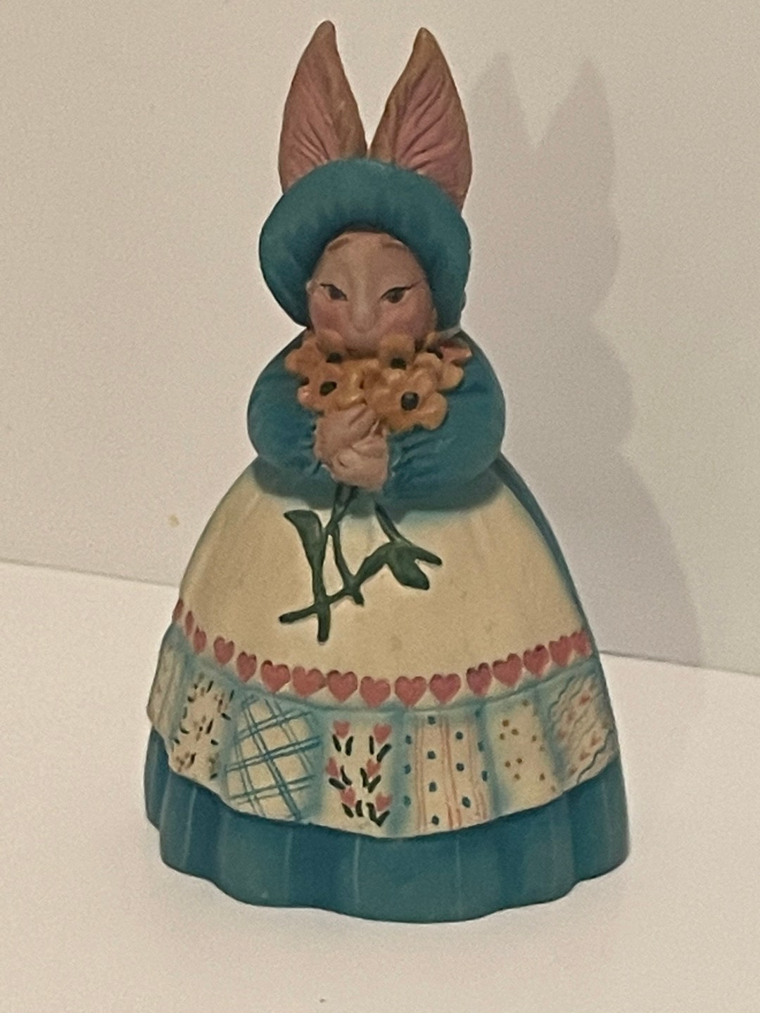Vintage Jim Shore Bunny Rabbit Figure Holding Flowers 1992 92 - Etsy