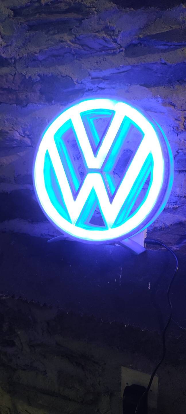 Enseigne Personnalisée Led Logo Vw Volkswagen