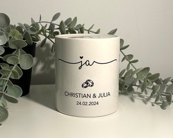 Spardose zur Hochzeit | Hochzeitsgeschenk | Geldgeschenk | Spardose personalisiert