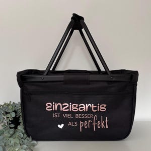 Einkaufskorb personalisiert | Einzigartig ist viel besser als Perfekt | Einkaufskorb | Muttertagsgeschenk | Einkaufskorb mit Name