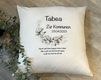 Kissen Kommunion | Geschenk zur Konfirmation | personalisiertes Kissen | Kissenbezug 40x40cm