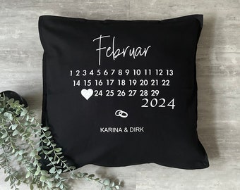 Kissen zur Hochzeit | Jahrestag | Hochzeitstag | personalisierte Kissenhülle 50x50 | für Paare