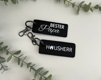 Schlüsselanhänger | Leder Anhänger für Männer | Bester Papa | Hausherr | Vatertaggeschenk