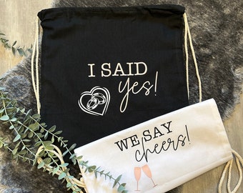 Gym bag JGA | Bag for bachelorette party | JGA accessory | Gym bag “I Said yes”