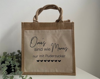 Jutetasche | Geschenk für Oma | Geschenktasche | Omas sind wie Mamas