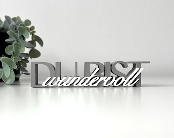 3D lettering "YOU ARE wonderful" – Two-tone decoration | Meaningful gift | Motivational quote | Handmade look