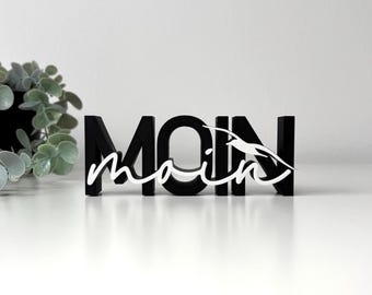 "Moin" lettering with seagull | Nautical decor | 3D printed decor | North Sea gift | Coastal decor | "Moin" sign | Nautical home decor